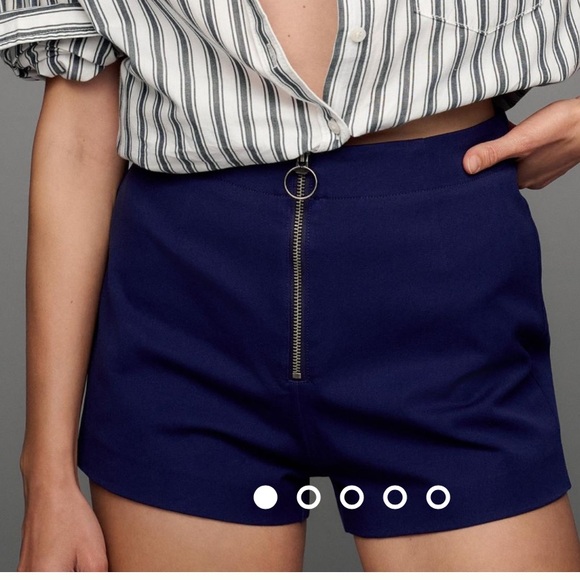 Maeve Pants - NWT Maeve (Anthropology) High Waist Navy Blue Zip Front Shorts Size 6